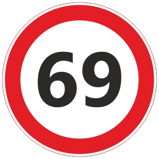 Ограничение скорости 69 км/ч - Регион 69
